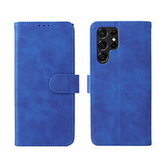 Coque Portefeuille Livre Cuir Etui Clapet L01Z pour Samsung Galaxy S25 Ultra 5G Bleu