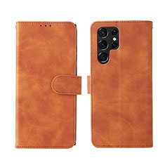 Coque Portefeuille Livre Cuir Etui Clapet L01Z pour Samsung Galaxy S25 Ultra 5G Marron