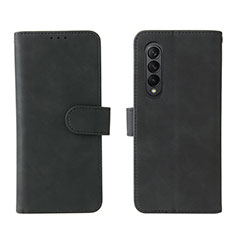 Coque Portefeuille Livre Cuir Etui Clapet L01Z pour Samsung Galaxy Z Fold3 5G Noir