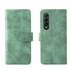 Coque Portefeuille Livre Cuir Etui Clapet L01Z pour Samsung Galaxy Z Fold3 5G Vert