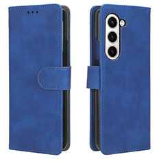 Coque Portefeuille Livre Cuir Etui Clapet L01Z pour Samsung Galaxy Z Fold5 5G Bleu