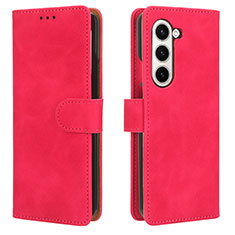 Coque Portefeuille Livre Cuir Etui Clapet L01Z pour Samsung Galaxy Z Fold5 5G Rose Rouge