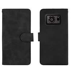 Coque Portefeuille Livre Cuir Etui Clapet L01Z pour Sharp Aquos R6 Noir