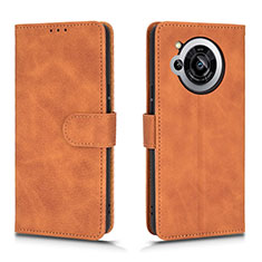 Coque Portefeuille Livre Cuir Etui Clapet L01Z pour Sharp Aquos R7s Marron