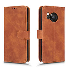 Coque Portefeuille Livre Cuir Etui Clapet L01Z pour Sharp Aquos R8 Marron