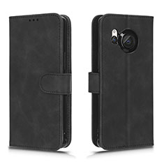 Coque Portefeuille Livre Cuir Etui Clapet L01Z pour Sharp Aquos R8 Noir