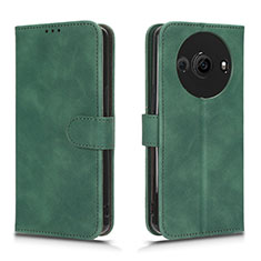 Coque Portefeuille Livre Cuir Etui Clapet L01Z pour Sharp Aquos R8 Pro Vert