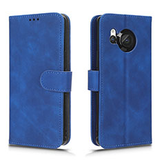 Coque Portefeuille Livre Cuir Etui Clapet L01Z pour Sharp Aquos R8s Bleu