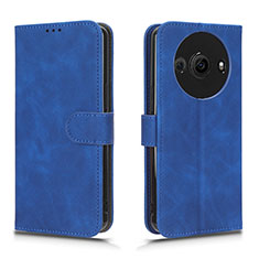 Coque Portefeuille Livre Cuir Etui Clapet L01Z pour Sharp Aquos R8s Pro Bleu