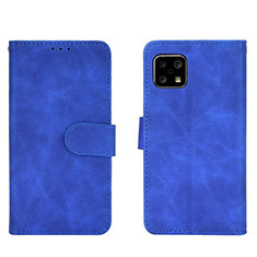 Coque Portefeuille Livre Cuir Etui Clapet L01Z pour Sharp Aquos Sense4 Basic Bleu