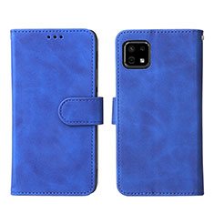 Coque Portefeuille Livre Cuir Etui Clapet L01Z pour Sharp Aquos Sense6 Bleu