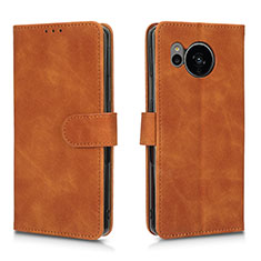 Coque Portefeuille Livre Cuir Etui Clapet L01Z pour Sharp Aquos Sense7 Plus Marron