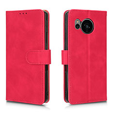 Coque Portefeuille Livre Cuir Etui Clapet L01Z pour Sharp Aquos Sense7 Plus Rose Rouge