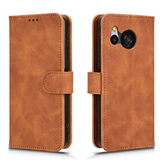 Coque Portefeuille Livre Cuir Etui Clapet L01Z pour Sharp Aquos Sense8 Marron