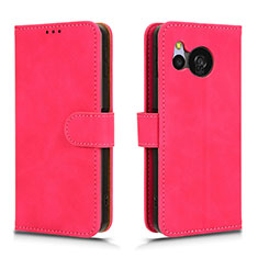 Coque Portefeuille Livre Cuir Etui Clapet L01Z pour Sharp Aquos Sense8 Rose Rouge