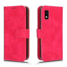 Coque Portefeuille Livre Cuir Etui Clapet L01Z pour Sharp Aquos wish3 Rose Rouge