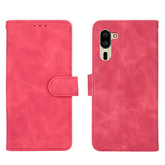 Coque Portefeuille Livre Cuir Etui Clapet L01Z pour Sharp Simple Sumaho 5 Rose Rouge