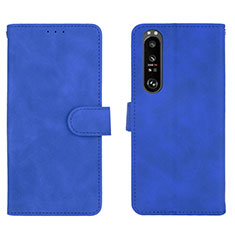 Coque Portefeuille Livre Cuir Etui Clapet L01Z pour Sony Xperia 1 III Bleu