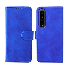 Coque Portefeuille Livre Cuir Etui Clapet L01Z pour Sony Xperia 1 IV Bleu