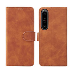 Coque Portefeuille Livre Cuir Etui Clapet L01Z pour Sony Xperia 1 IV Marron