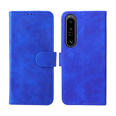 Coque Portefeuille Livre Cuir Etui Clapet L01Z pour Sony Xperia 1 IV SO-51C Bleu