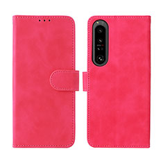 Coque Portefeuille Livre Cuir Etui Clapet L01Z pour Sony Xperia 1 IV SO-51C Rose Rouge