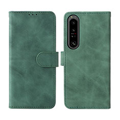 Coque Portefeuille Livre Cuir Etui Clapet L01Z pour Sony Xperia 1 IV SO-51C Vert