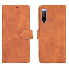 Coque Portefeuille Livre Cuir Etui Clapet L01Z pour Sony Xperia 10 III SO-52B Marron