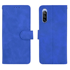 Coque Portefeuille Livre Cuir Etui Clapet L01Z pour Sony Xperia 10 III SOG04 Bleu