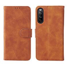 Coque Portefeuille Livre Cuir Etui Clapet L01Z pour Sony Xperia 10 IV Marron