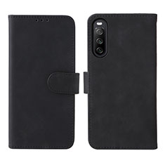 Coque Portefeuille Livre Cuir Etui Clapet L01Z pour Sony Xperia 10 IV Noir