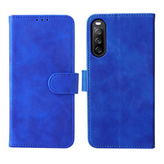 Coque Portefeuille Livre Cuir Etui Clapet L01Z pour Sony Xperia 10 IV SO-52C Bleu