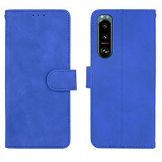 Coque Portefeuille Livre Cuir Etui Clapet L01Z pour Sony Xperia 5 III Bleu