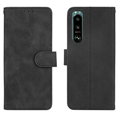 Coque Portefeuille Livre Cuir Etui Clapet L01Z pour Sony Xperia 5 III SO-53B Noir