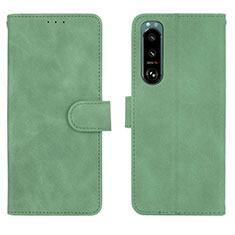 Coque Portefeuille Livre Cuir Etui Clapet L01Z pour Sony Xperia 5 III SO-53B Vert