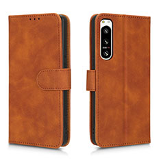 Coque Portefeuille Livre Cuir Etui Clapet L01Z pour Sony Xperia 5 IV Marron