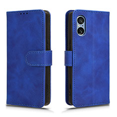 Coque Portefeuille Livre Cuir Etui Clapet L01Z pour Sony Xperia 5 V Bleu