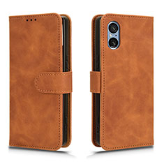 Coque Portefeuille Livre Cuir Etui Clapet L01Z pour Sony Xperia 5 V Marron