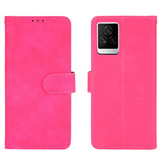 Coque Portefeuille Livre Cuir Etui Clapet L01Z pour Vivo iQOO 7 5G Rose Rouge