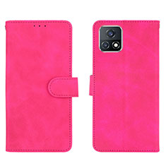 Coque Portefeuille Livre Cuir Etui Clapet L01Z pour Vivo iQOO U3x 5G Rose Rouge