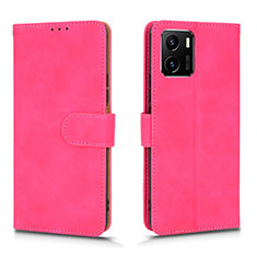 Coque Portefeuille Livre Cuir Etui Clapet L01Z pour Vivo iQOO U5x Rose Rouge