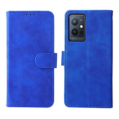 Coque Portefeuille Livre Cuir Etui Clapet L01Z pour Vivo iQOO Z6 5G Bleu