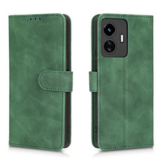 Coque Portefeuille Livre Cuir Etui Clapet L01Z pour Vivo iQOO Z6 Lite 5G Vert