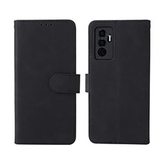 Coque Portefeuille Livre Cuir Etui Clapet L01Z pour Vivo V23e 5G Noir