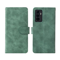 Coque Portefeuille Livre Cuir Etui Clapet L01Z pour Vivo V23e 5G Vert