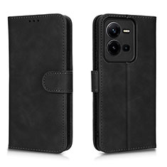 Coque Portefeuille Livre Cuir Etui Clapet L01Z pour Vivo V25 5G Noir