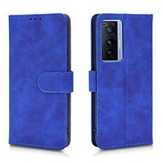 Coque Portefeuille Livre Cuir Etui Clapet L01Z pour Vivo X70 5G Bleu