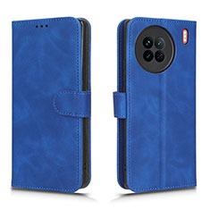 Coque Portefeuille Livre Cuir Etui Clapet L01Z pour Vivo X90 5G Bleu