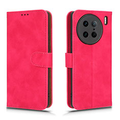 Coque Portefeuille Livre Cuir Etui Clapet L01Z pour Vivo X90 Pro 5G Rose Rouge
