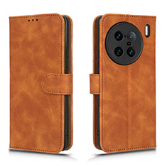 Coque Portefeuille Livre Cuir Etui Clapet L01Z pour Vivo X90 Pro+ Plus 5G Marron